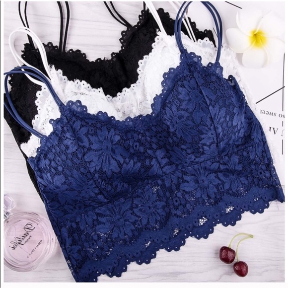 5 Pcs Lace Bralette Padded Lace Bandeau Bra - Picture 2 of 6